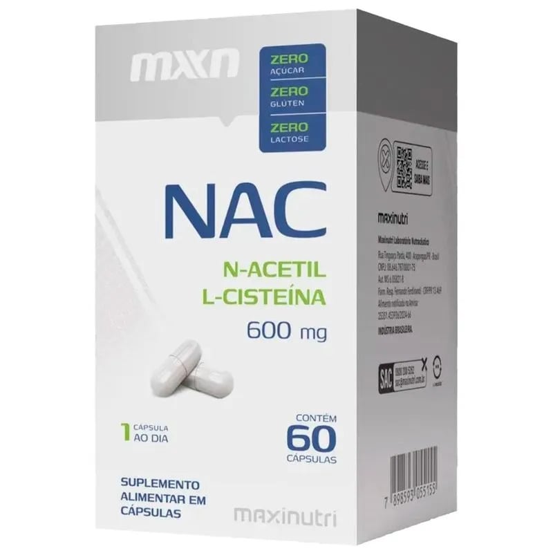 NAC N-ACETIL L-CISTEINA MXN 600MG 60CAPS - MAXINUTRI