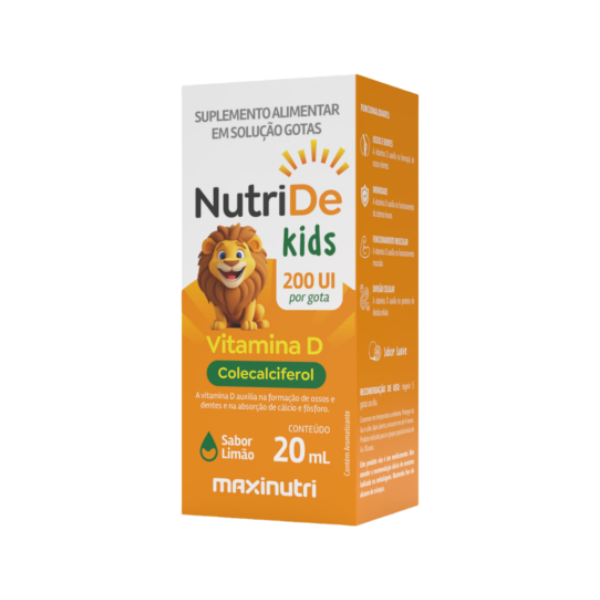 NUTRIDE KIDS VIT D3 200 UI POR GOTA SABOR LIMÃO - MAXINUTRI