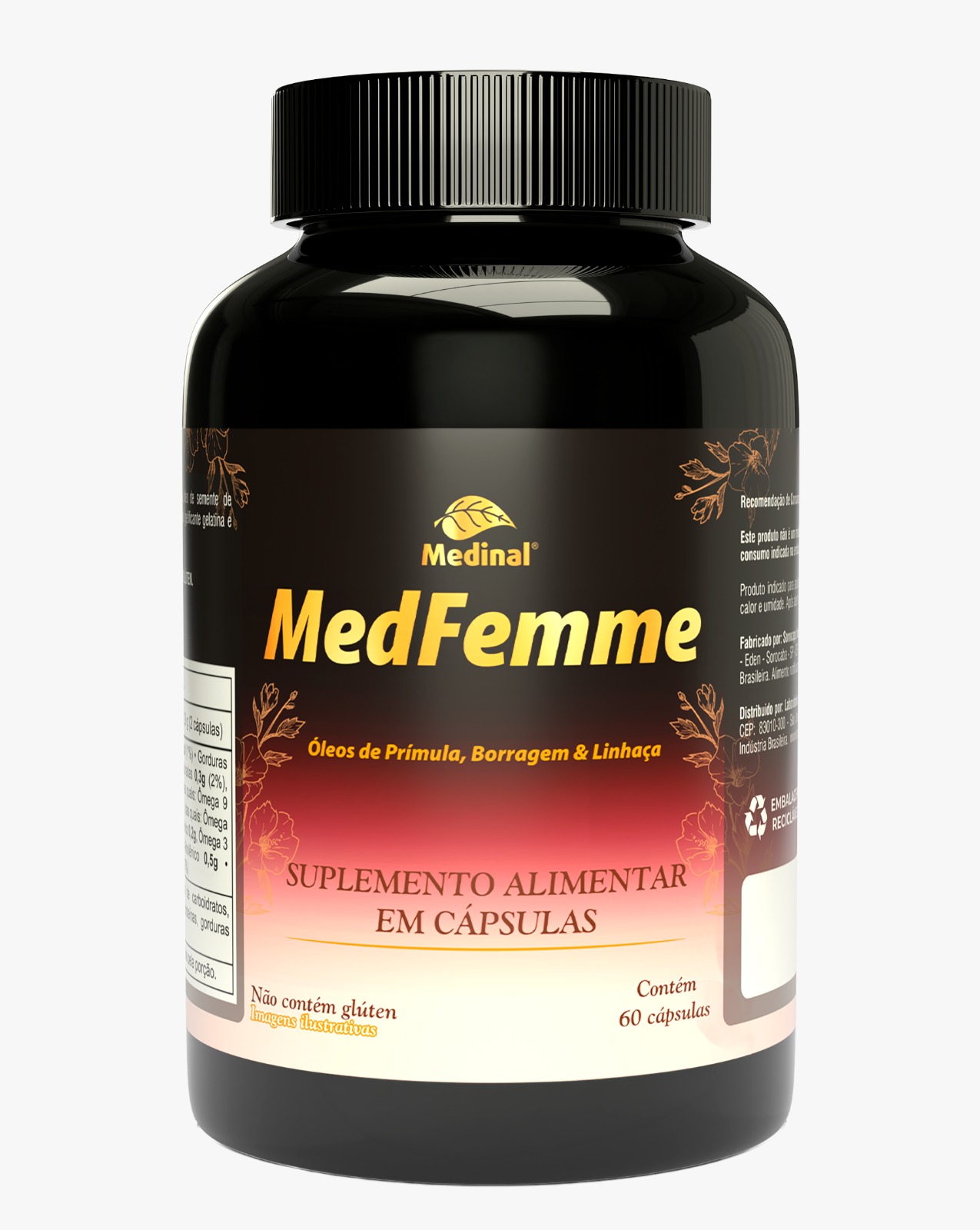 MED FEMME SUPLEMENTO 60 CÁPS. ÓLEO DE PRÍMULA, BORRAGEM E LINHAÇA - MEDINAL