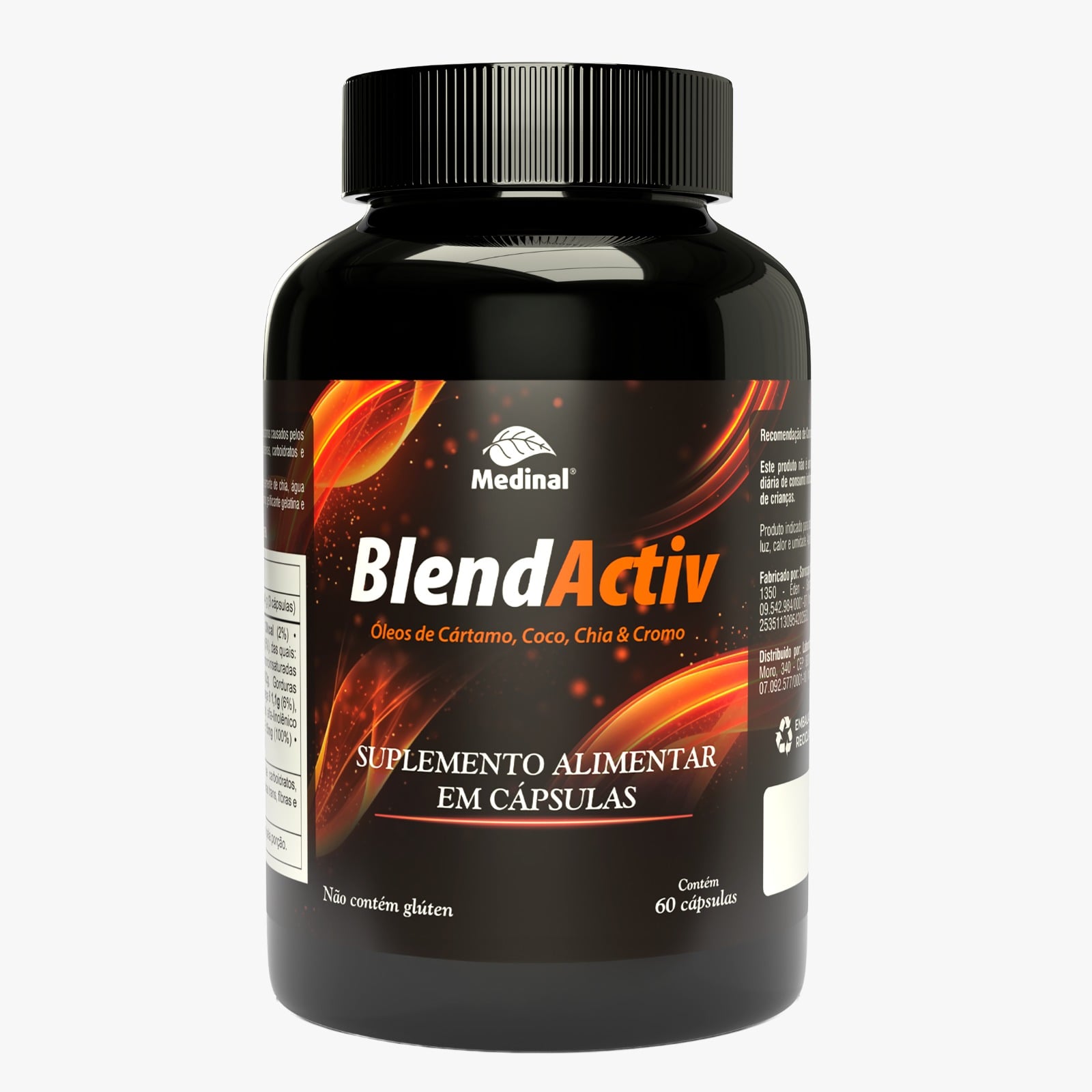 BLEND ACTIV SUPLEMENTO 60 CAPSULAS OLEO DE CARTAMO, COCO, CHIA E CROMO - MEDINAL