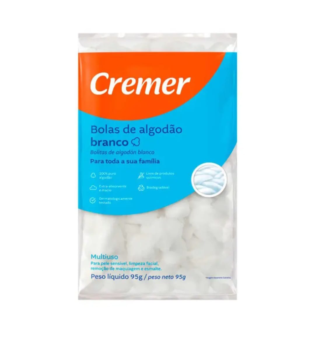 ALGODAO BOLA BRANCA PACOTE 95G - CREMER .