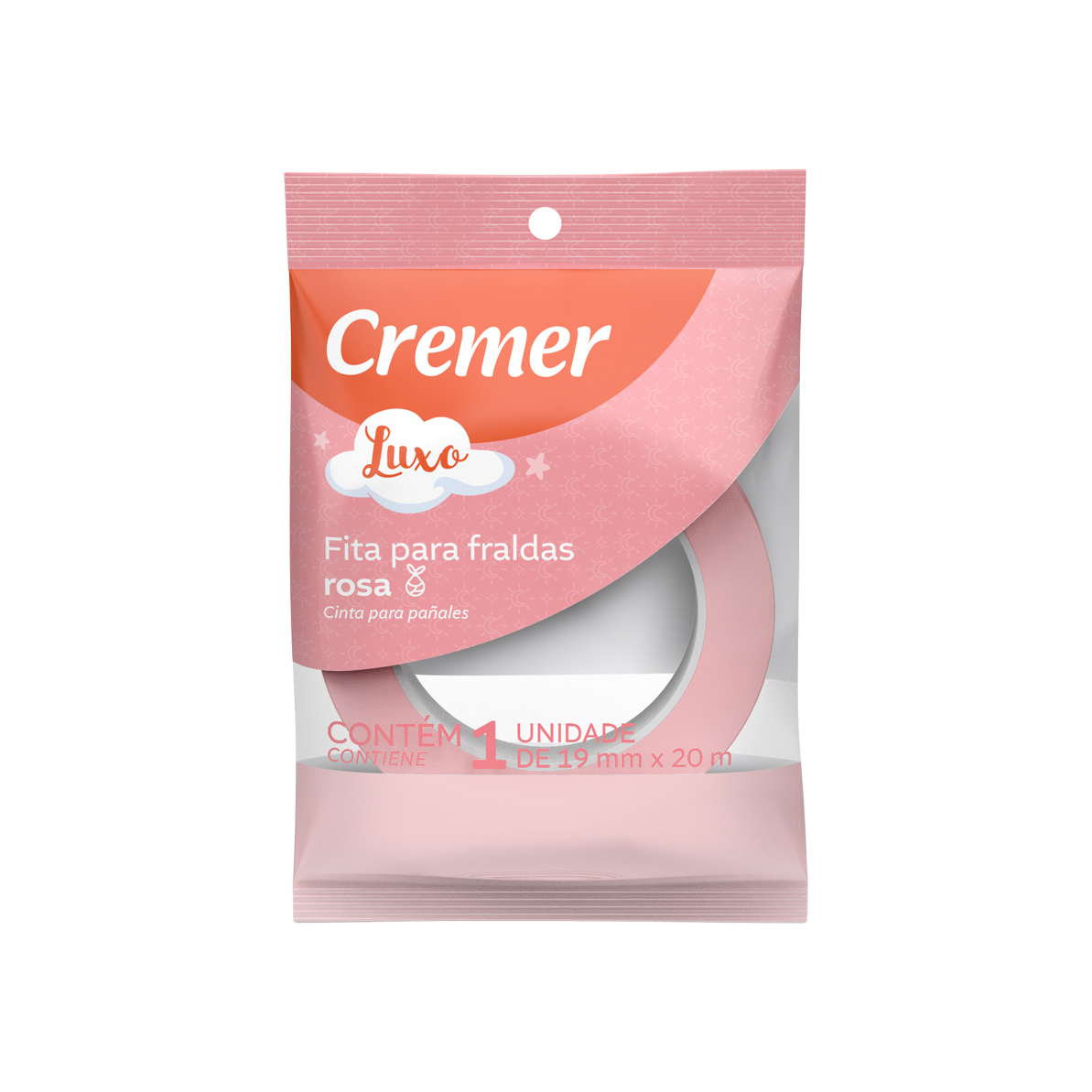 FITA PARA FRALDA LUXO 19MMX20M ROSA - CREMER