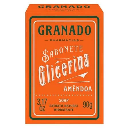 SABONETE EM BARRA DE GLICICERINA AMENDOA 90G - GRANADO