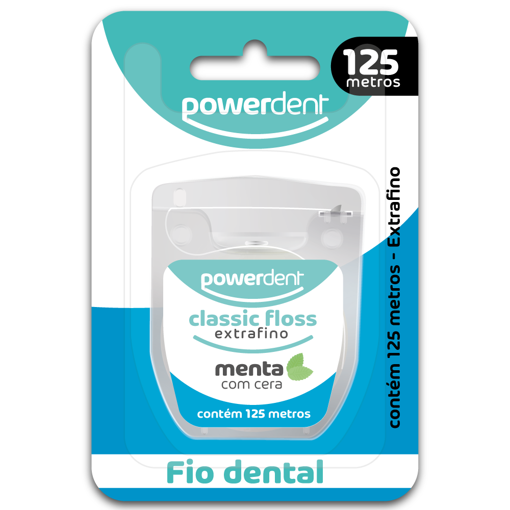 FIO DENTAL CLASSIC FLOSS EXTRAFINO 125M MENTA REF 1097 - POWERDENT