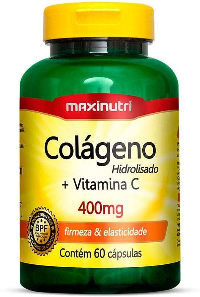 COLAGENO HIDROLISADO +VIT C 400MG 60 CAPSULAS - MAXINUTRI