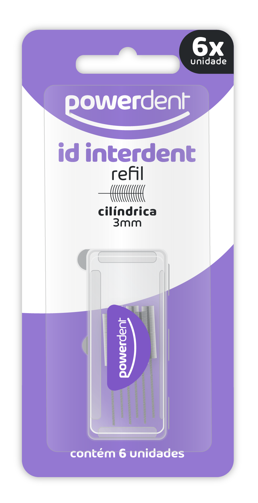 REFIL INTERDENTAL CILINDRICO 03MM 6UN ID INTERDENT REF 1254 - POWERDENT